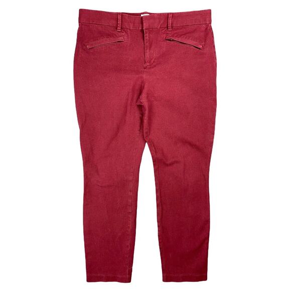 GAP‎ Pants Womens 10 Red Signature Skinny Ankle Stretch Bottoms Mid-Rise Chino - Picture 1 of 12